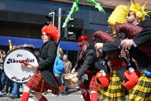 Absurdist Pipe Band at The West End Festival in Glasgow 2015